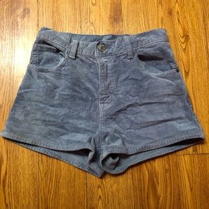 brandy melville blue corduroy shorts